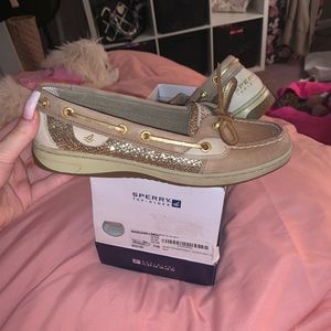 Gold glitter sperry’s
